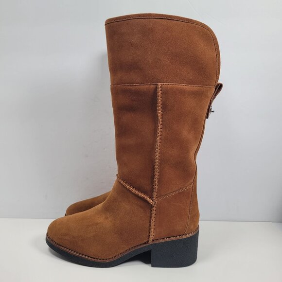 Coach Women's Brown Turnlock Shearling Boots G1011 US Size 8.5B - Picture 2 of 12